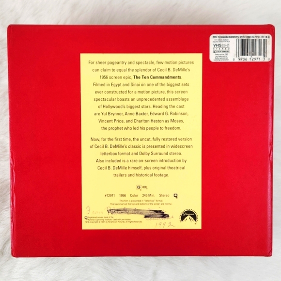 Cecil B. DeMille's The Ten Commandments VHS 35th Aniversary Edition Restoration - Picture 5 of 17